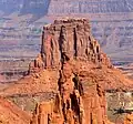Washer Woman and Airport Tower seen from the west at Mesa Arch