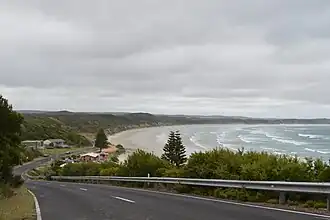 Looking down towards the Cape Bridgewater foreshore area