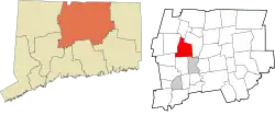Bloomfield's location within the Capitol Planning Region and the state of Connecticut