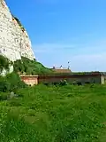 The caponier at the foot of the cliffs