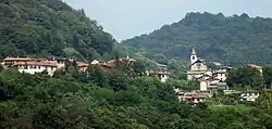 Panorama from lake Orta