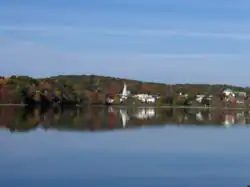 The hamlet of Carmel seen across Lake Gleneida from US Route 6