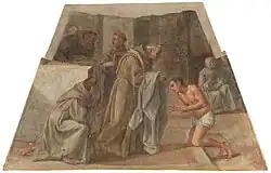 Fresco showing Saint Didacus receiving the Franciscan habit