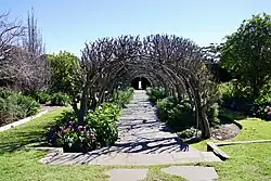 The garden at the rear of the mansion
