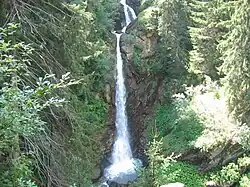 A waterfall in summer in Rabbi