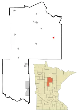 Location of Remer within Cass County, Minnesota
