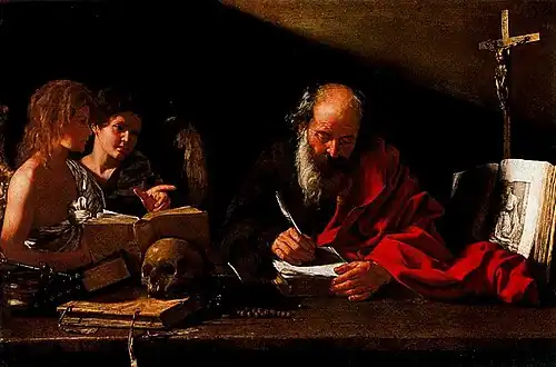 Bartolomeo Cavarozzi – Saint Jerome with Two Angels, 1617, Palazzo Pitti