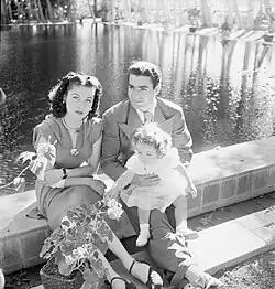 Queen Fawzia with Mohammad Reza Shah and their daughter, Princess Shahnaz, in Tehran during the Second World War.