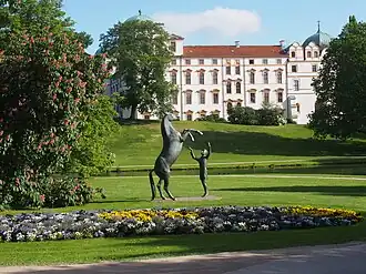 Stallion Wohlklang sculpture bronze statue in the castle grounds