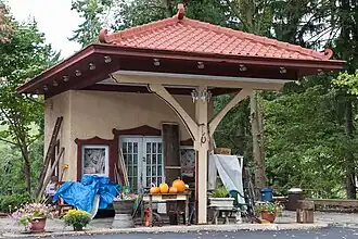 Former service station in the borough's historic district
