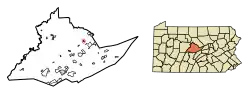 Location of Howard in Centre County, Pennsylvania.