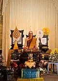The wax figure of Chan Kusalo inside the wihan
