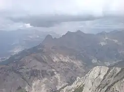 The summit of the Chapeau de Gendarme (Gendarme Hat) south-west of Enchastrayes