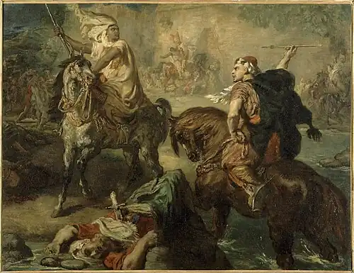 Arab Chiefs Challenging Each Other to Single Combat Under the Ramparts of a City by Théodore Chassériau