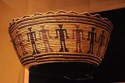 Chehalis coiled cedar root basket, created c. 1880&nbsp;– c. 1910[1]