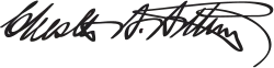 Cursive signature in ink