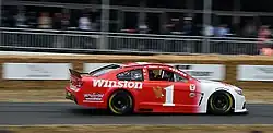 A NASCAR auto with Winston branding during a legacy event, 2018