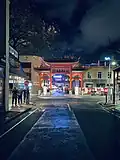 At night