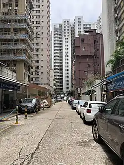 Looking west on Ching Wah Street in 2019