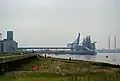 Grays Beach with the Tilbury Docks in the background