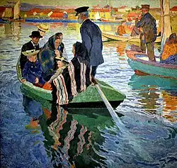 Church-Goers in a boat 1909 - Stockholm National Museum