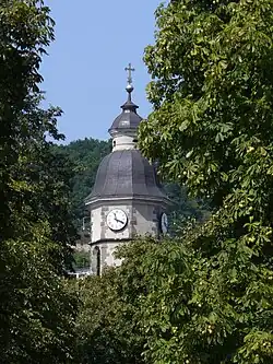 The tower of the Roman Catholic church of Nagymaros