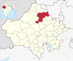 Location of Churu district in Rajasthan