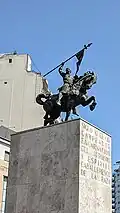 backlit statue