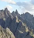 North aspect of Cima Cadin della Neve centered on skyline