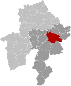 Location of Ciney in Namur province