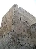 The tower and medieval glacis from northeast