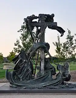 Bronze statue depicting the Descent from the Cross, Cloisters on the Platte near Omaha, Nebraska, 21:st century