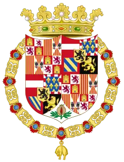 Coat of arms of Charles I as king of Spain before becoming Holy Roman Emperor