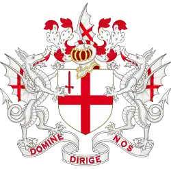 Motto "Domine dirige nos" (Latin for 'Lord, guide us') below the Coat of arms of the City of London