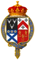 Quartered arms of William Cavendish, 1st Duke of Devonshire, KG, PC, FRS