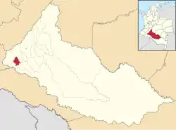 Location of the municipality and town of Albania, Caquetá, Colombia.