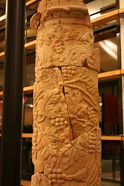 One of the columns of the villa with the large peristyle