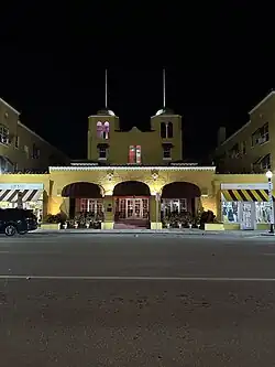 Colony Hotel & Cabaña Club at night in November 2025