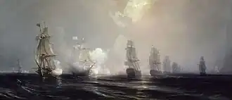 The 80-gun Auguste (1778) at the Battle of the Chesapeake.