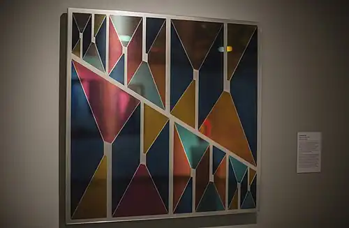 Composición, stainless steel panel by Estuardo Maldonado, 1976.