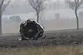 Both jet engines separated, coming to rest 100&nbsp;m (330&nbsp;ft) from the fuselage