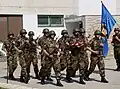 Croatian soldiers wearing BK-3 helmets.