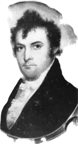 Black-and-white photograph of a framed miniature portrait of Hays