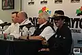 Monster Energy NASCAR Cup Series team owners (from left-to-right, Richard Childress, Chip Ganassi, Rick Hendrick, and Richard Petty) during media day at Daytona International Speedway