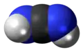 Space-filling model of the cyanamide molecule, diimide tautomer
