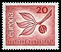 1965: Tree sprig. Three leaves said to represent posts, telegraphs and telephones. Designed by Hoerder Karlsson from Iceland.