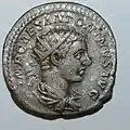 An eastern crown depicted on a coin of Marcus Aurelius