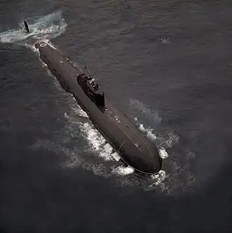 Soviet K-43 underway, c. 1987