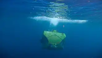 Underwater view of the Bakunawa shortly after the start of the descent