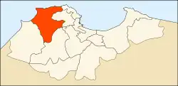 Map of Algiers Province highlighting Chéraga District